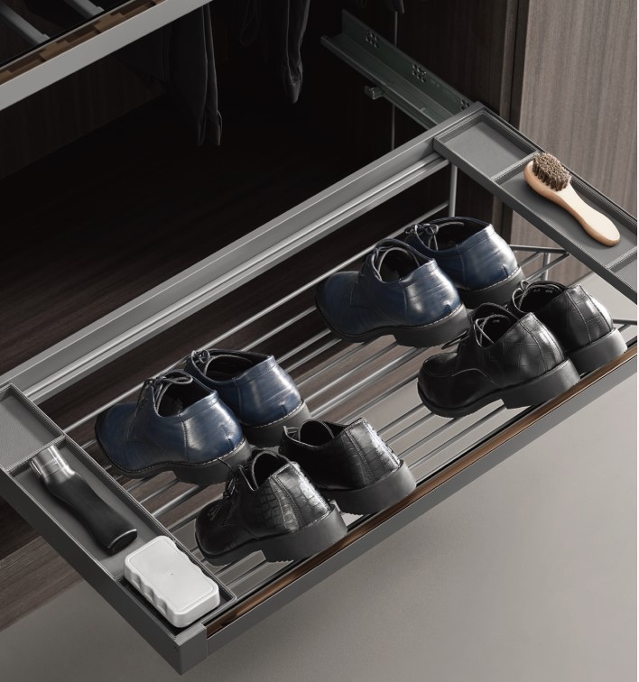 Полка для обуви Pure-Pro LK L=450, ширина=800мм серая (LK450Q13800X01, E30)